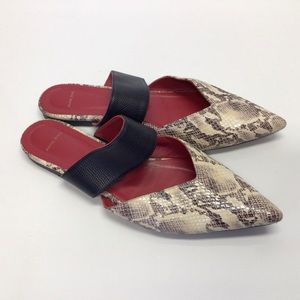 Anine Bing Daphne Pointed Toe Flats Python Snake Shoes US 10 EU 41